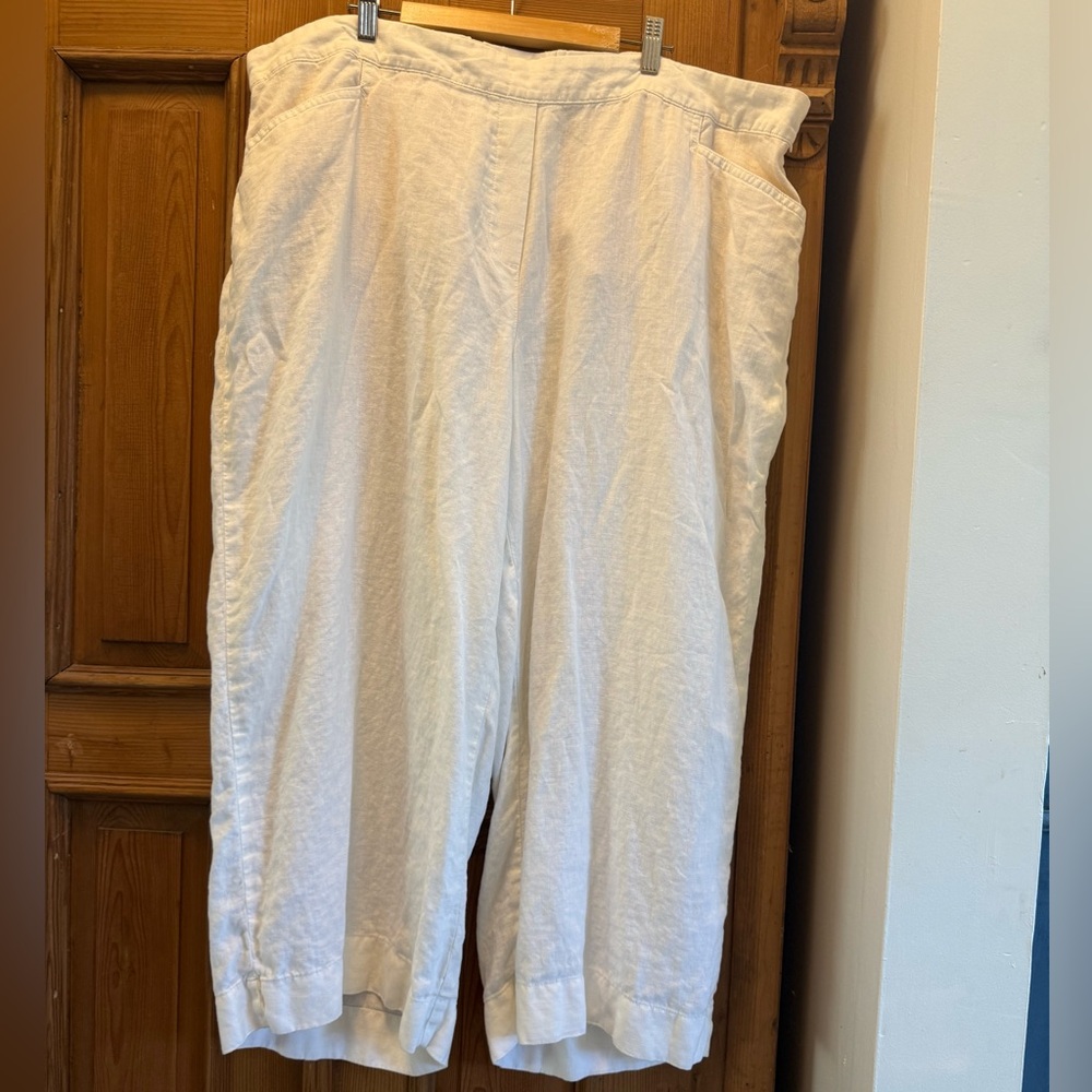J. Jill 2X Love Linen White Linen Pants